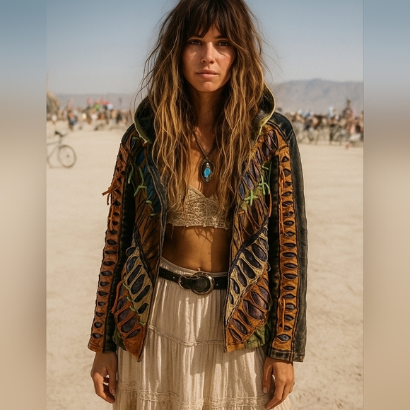 Leopards & Roses Tops - Vintage Roses & Leopards Slashed Tie Dye Hoodie Size S Boho Ripped Raw Seams